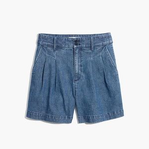Madewell Denim Pleated Shorts High Rise